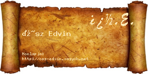 Ősz Edvin névjegykártya